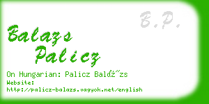 balazs palicz business card